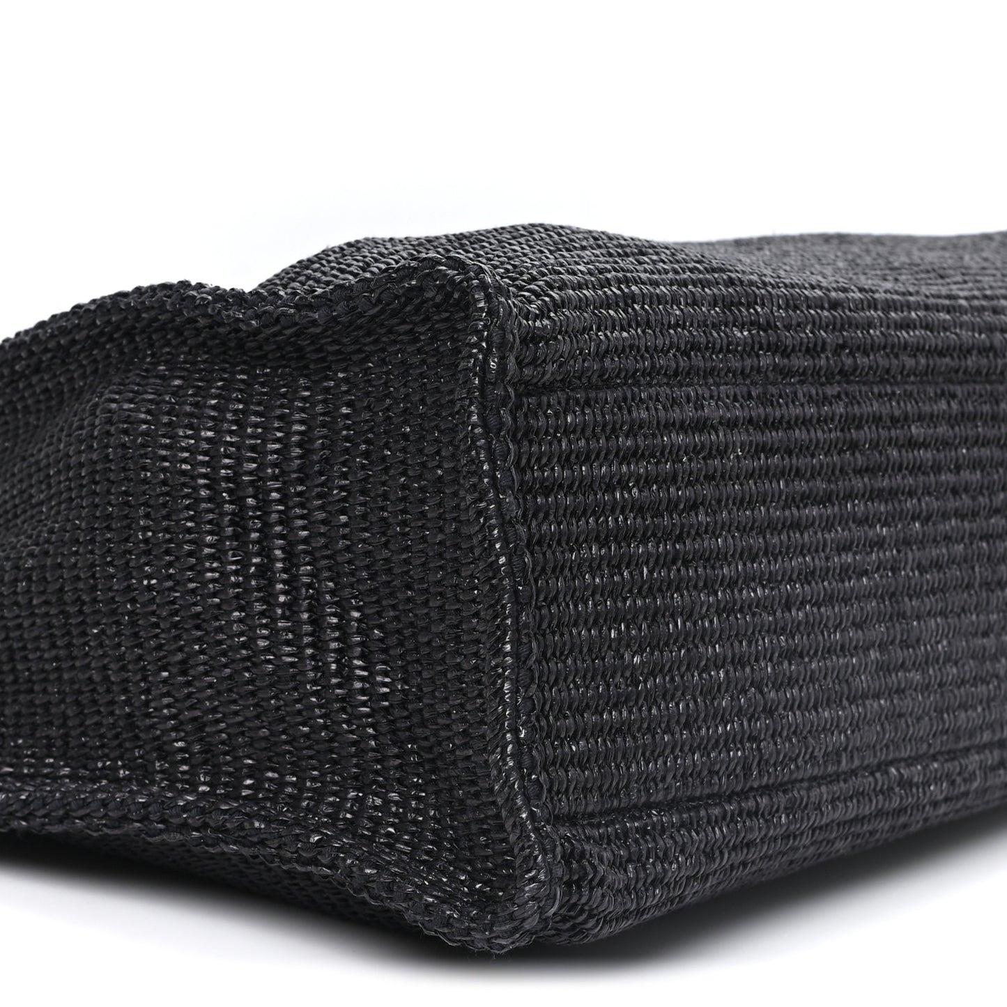 Raffia Large G Shopping Tote Black