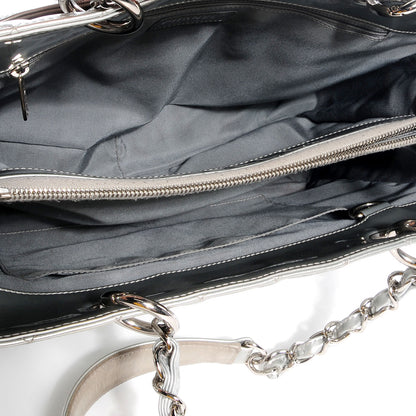 Chanel Patent Leather GST Grand Shopping Tote Silver 5 of 7