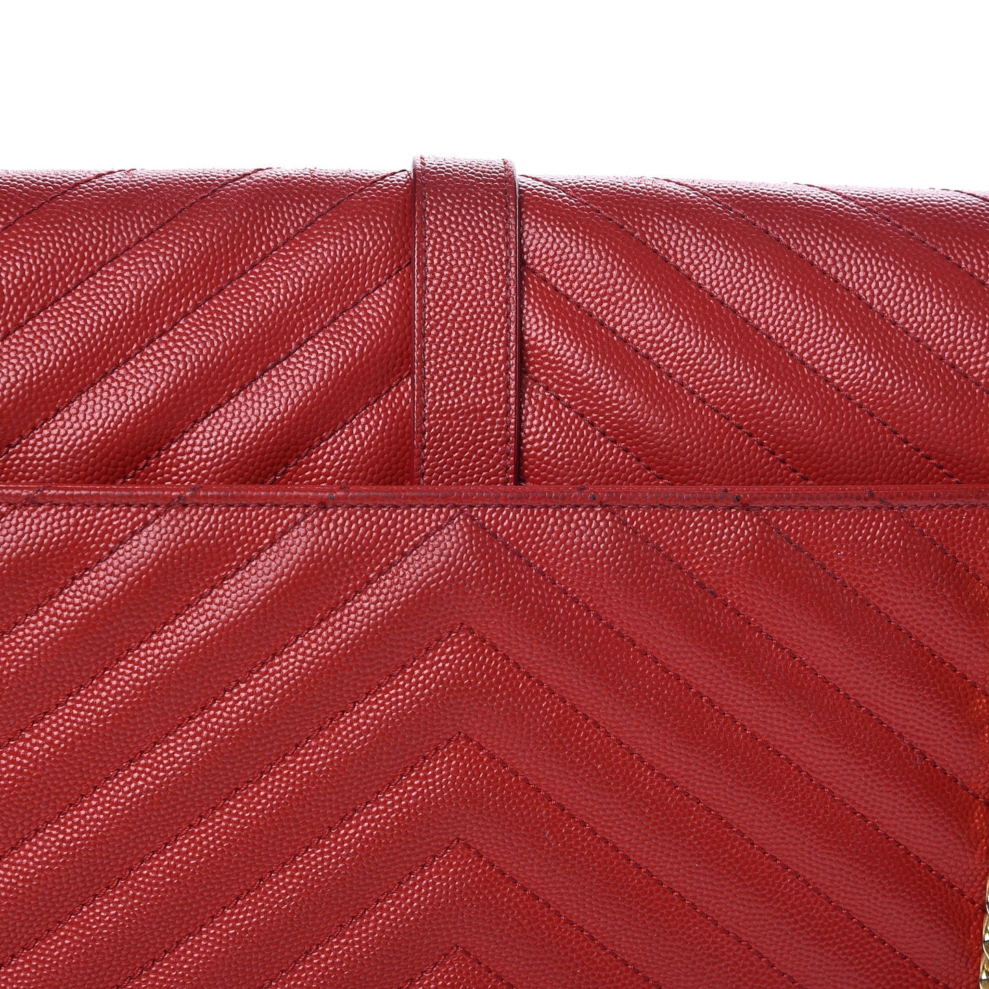 Grain De Poudre Matelasse Chevron Large Monogram Satchel Lipstick Red