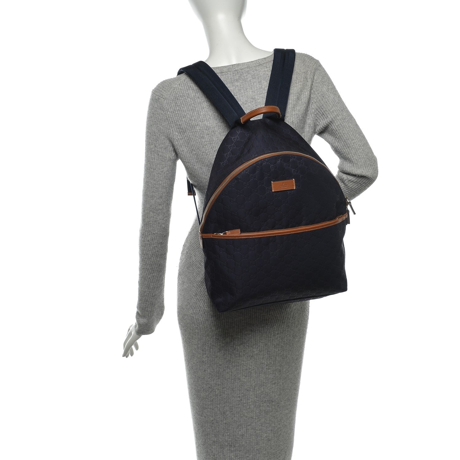 Gucci Nylon Monogram Medium Classic Backpack Blue 2 of 6
