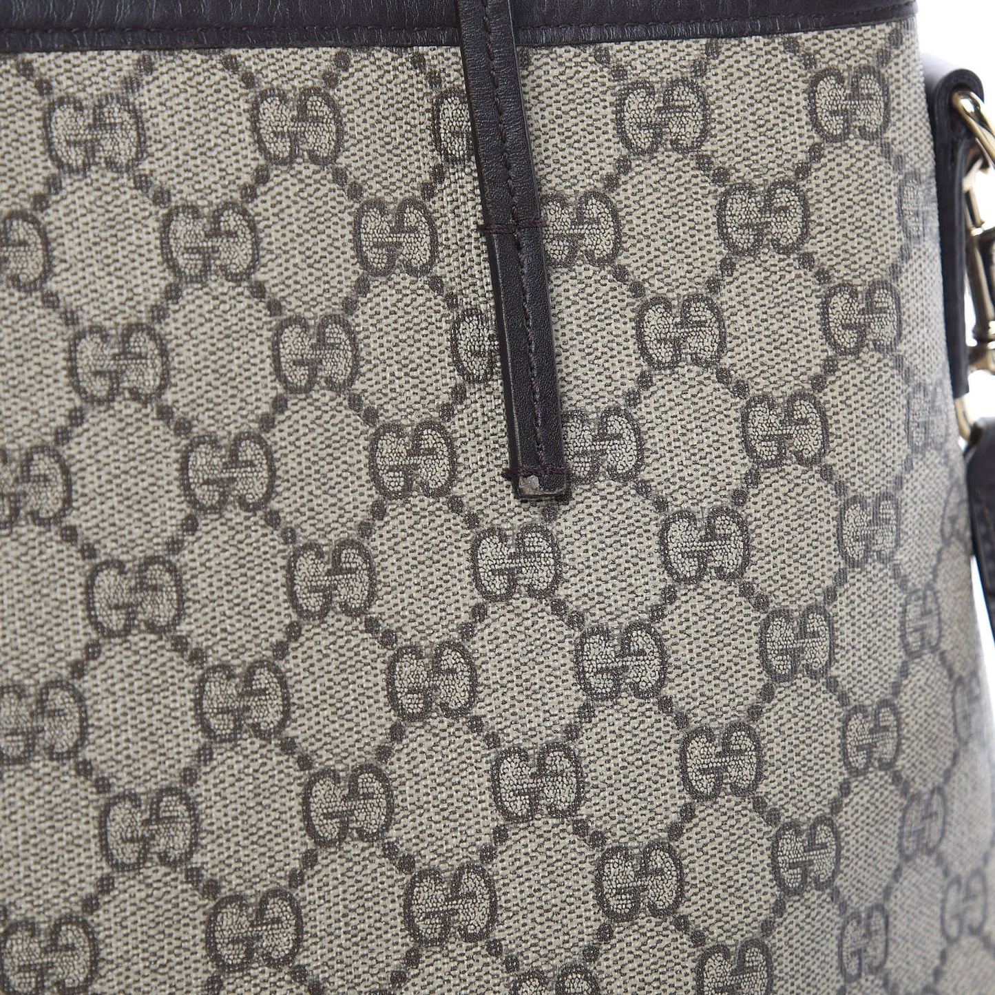 GG Supreme Monogram Small Zippered Tote Dark Brown