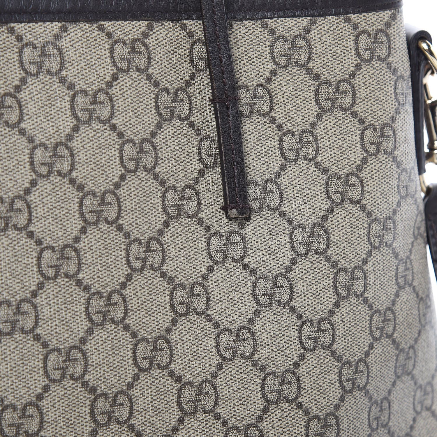 Gucci GG Supreme Monogram Small Zippered Tote Dark Brown 10 of 15