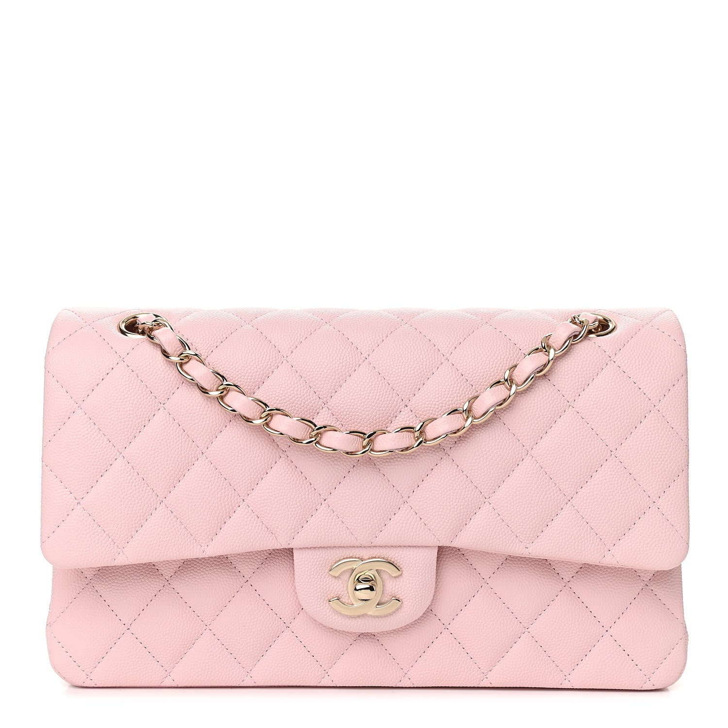 Chanel Caviar Quilted Medium Double Flap Light Pink 1 of 11