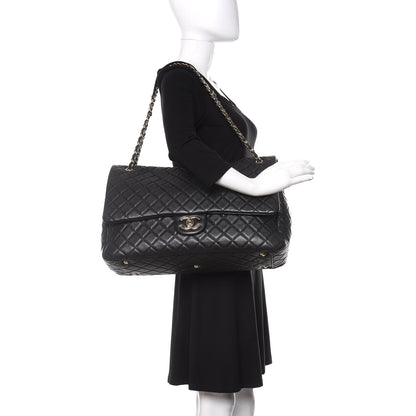 Chanel Calfskin Quilted XXL Travel Flap Bag Black 2 of 11