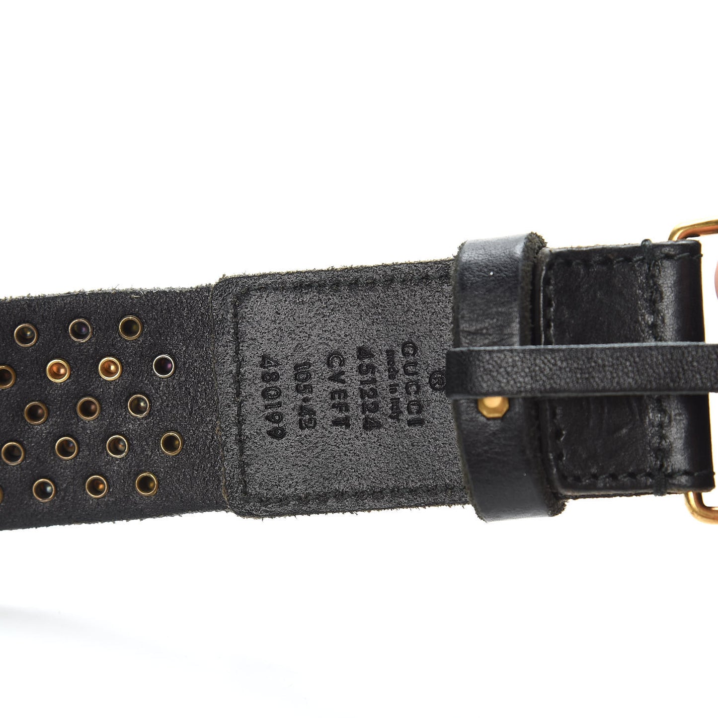 Calfskin Studded Feline Belt 105 42 Black