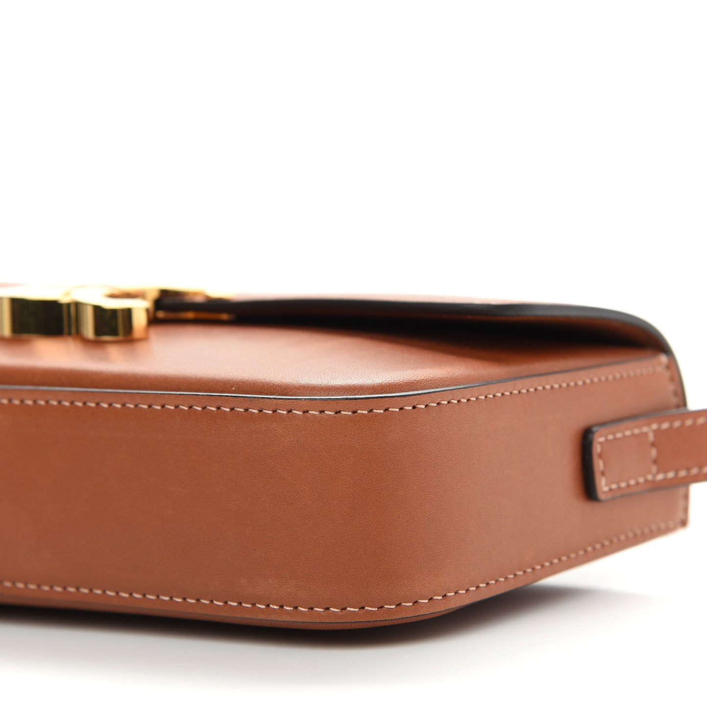 Natural Calfskin Triomphe Shoulder Bag Tan