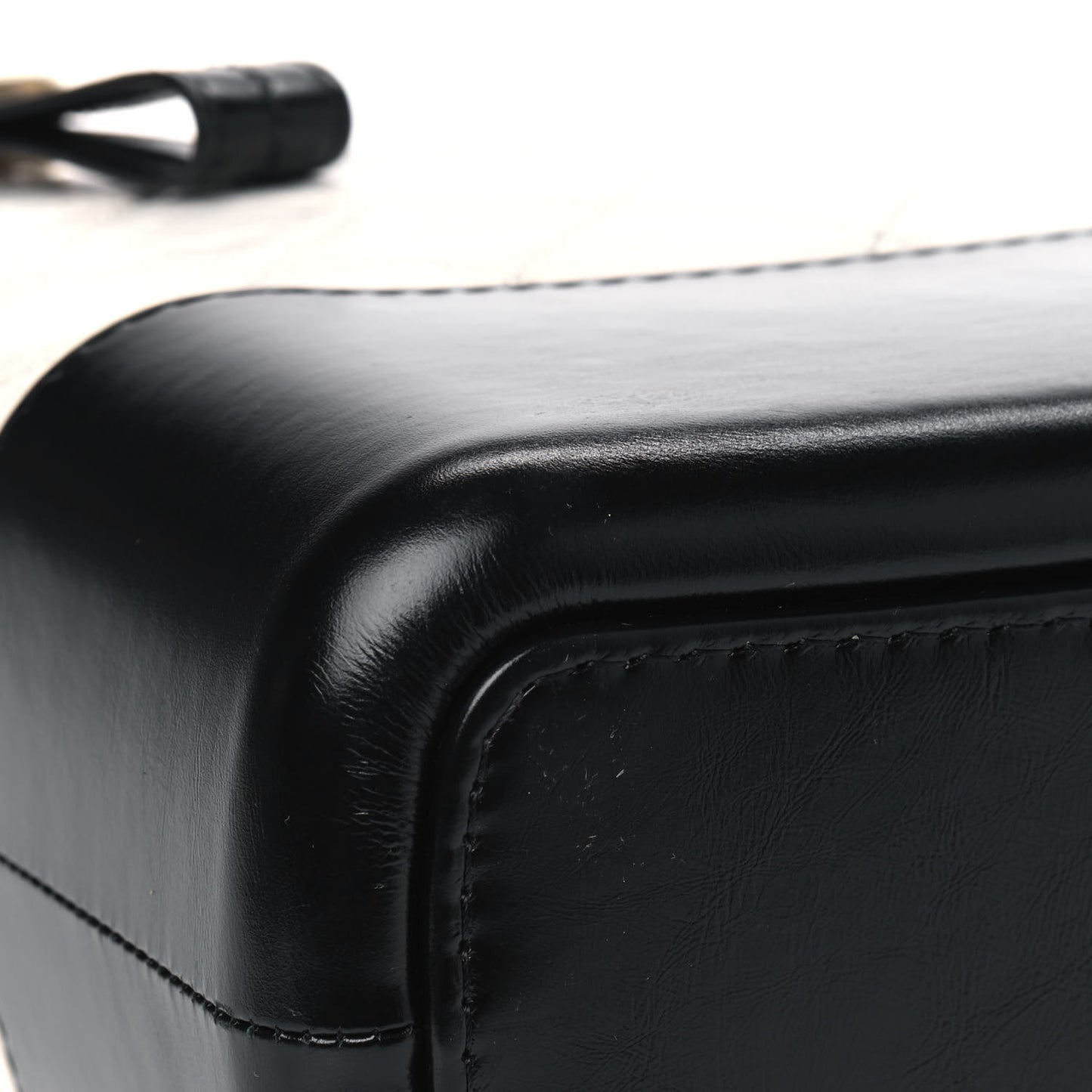 Aged Calfskin Quilted Medium Gabrielle Hobo Black White
