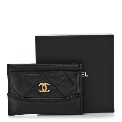 Chanel Aged Calfskin Quilted Gabrielle Card Holder Black 9 of 9