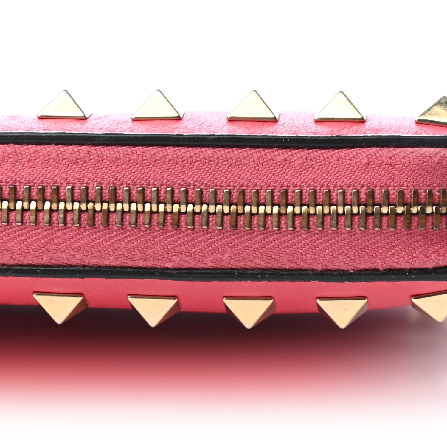 Valentino Garavani Calfskin Rockstud Zip Around Wallet Deep Rose 11 of 12
