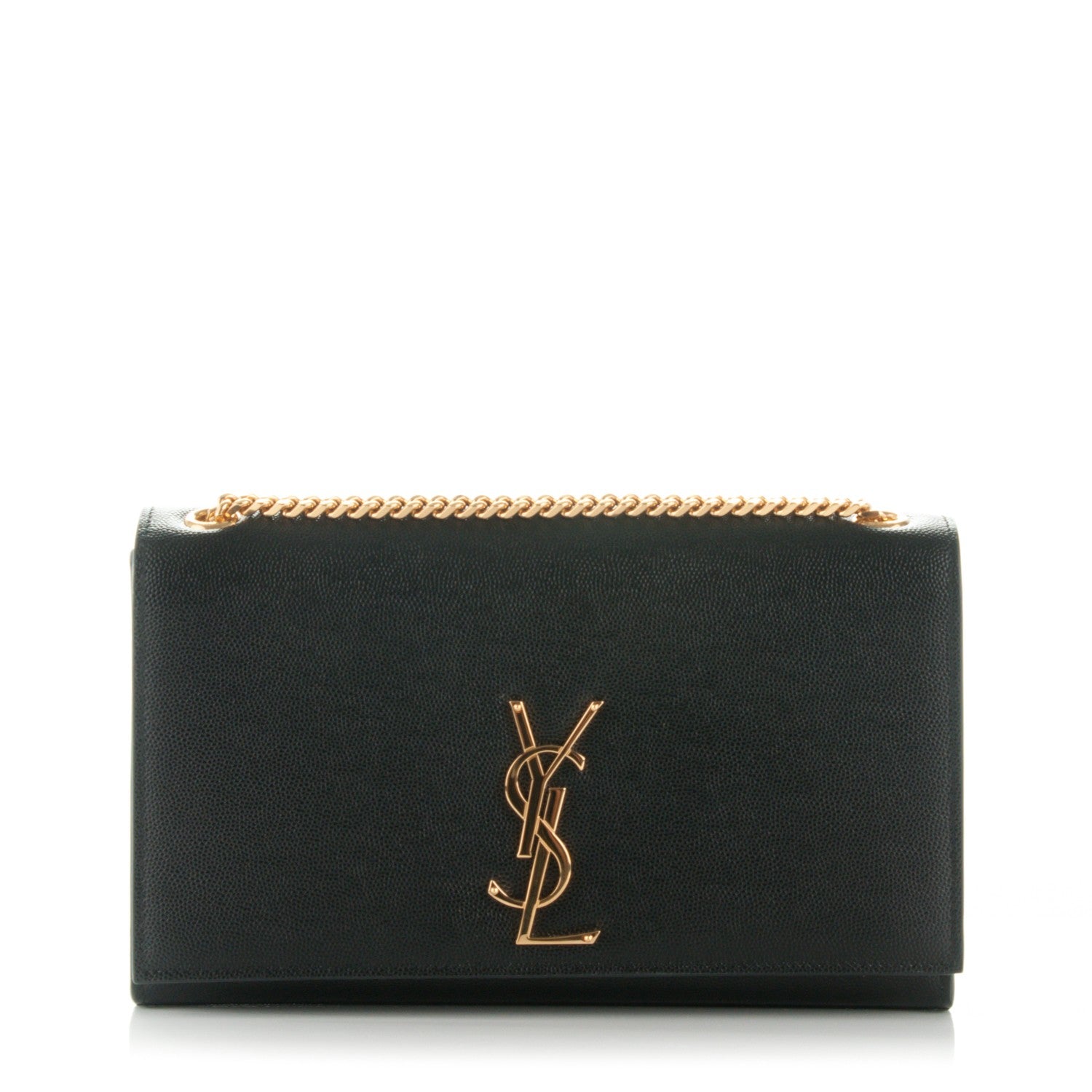 Saint Laurent Grain De Poudre Medium Classic Monogram Kate Satchel Black 1 of 6