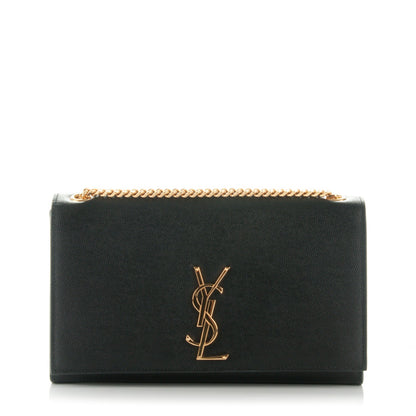 Saint Laurent Grain De Poudre Medium Classic Monogram Kate Satchel Black 1 of 6