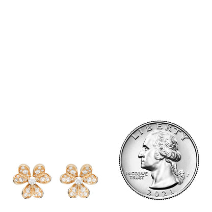 Van Cleef & Arpels 18K Yellow Gold Diamond Mini Frivole Pave Earrings 2 of 5