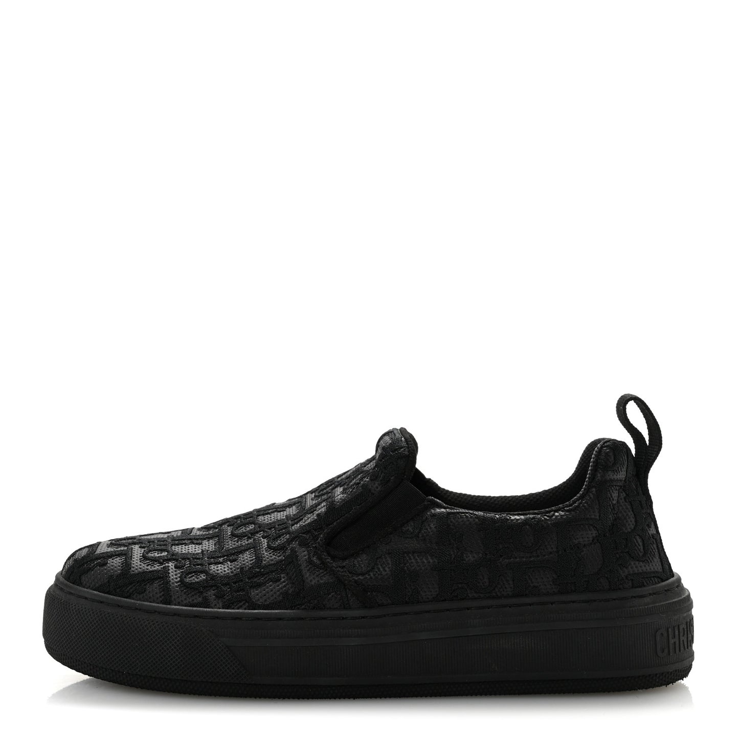 Shiny Technical Fabric Oblique Embroidered Womens Solar Slip On Sneakers 37.5 Black