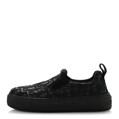 Christian Dior Shiny Technical Fabric Oblique Embroidered Womens Solar Slip On Sneakers 37.5 Black 1 of 9