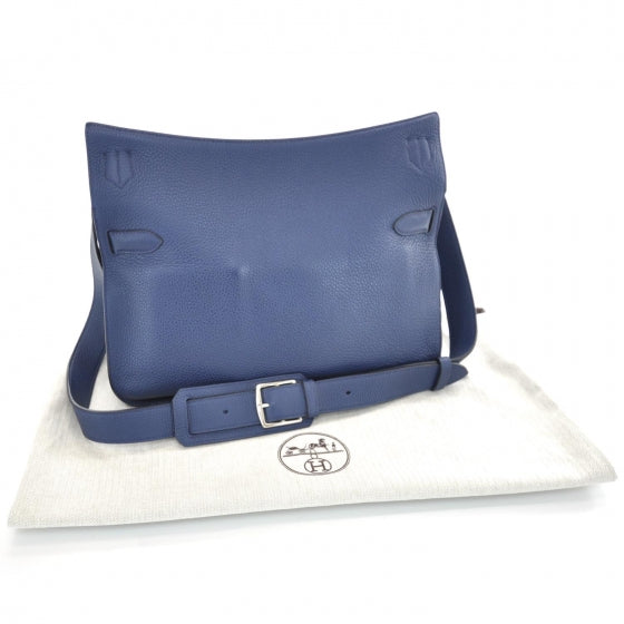 Hermes Taurillon Clemence Jypsiere 37 Bleu de Malte 3 of 9