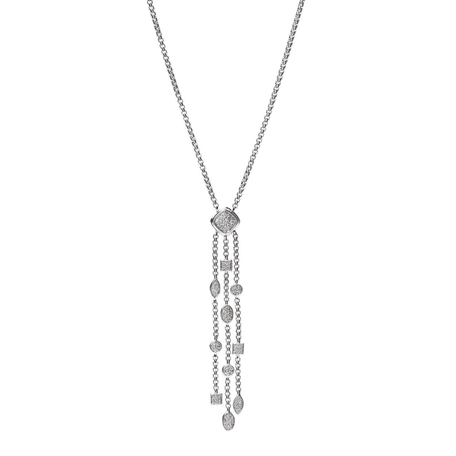 David Yurman Sterling Silver Diamond Confetti Ice Necklace 1 of 5