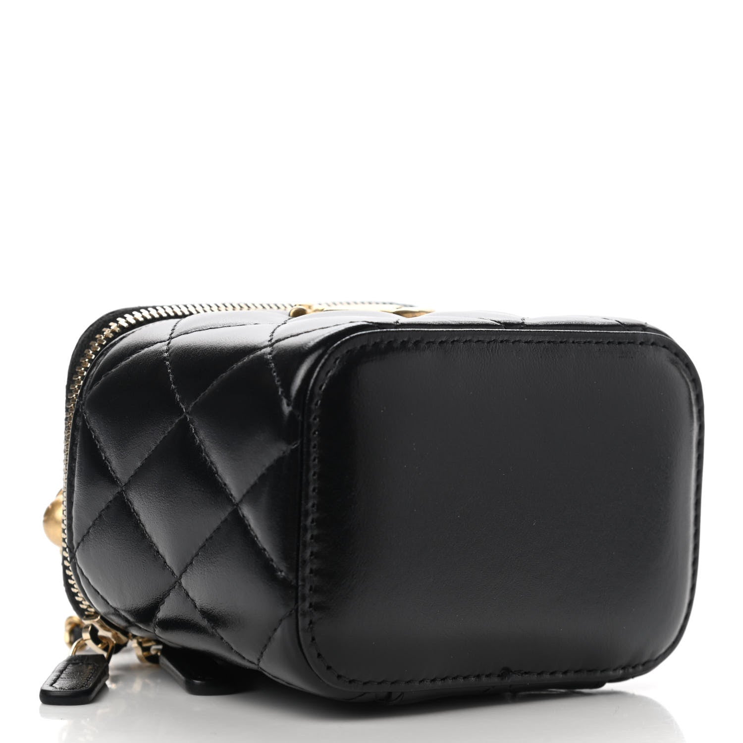 Chanel Calfskin Quilted Mini Perfect Fit Vanity Case With Chain Black 4 of 11