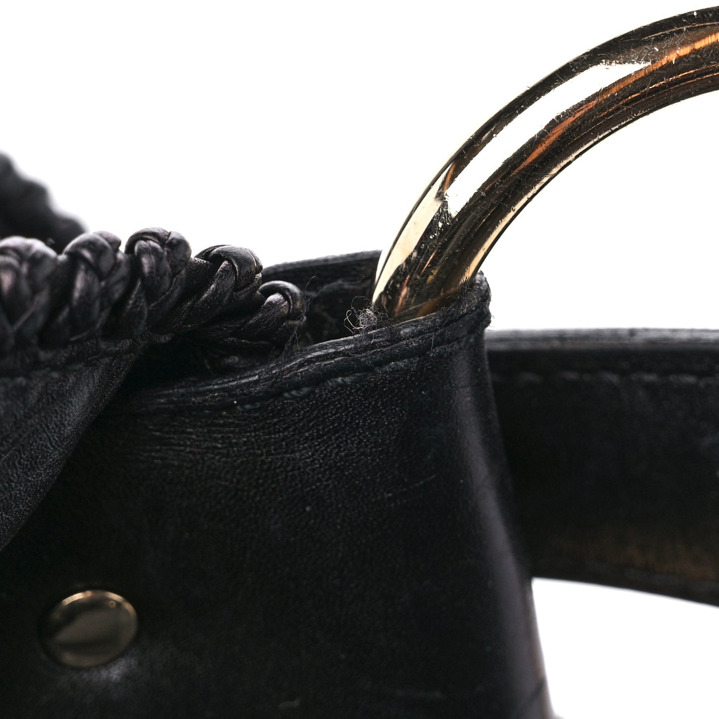 Calfskin Large Horsebit Chain Hobo Black