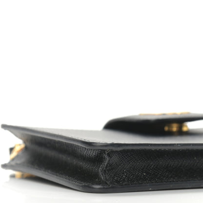 Prada Saffiano Metal Phone Wristlet Crossbody Wallet Black 8 of 11