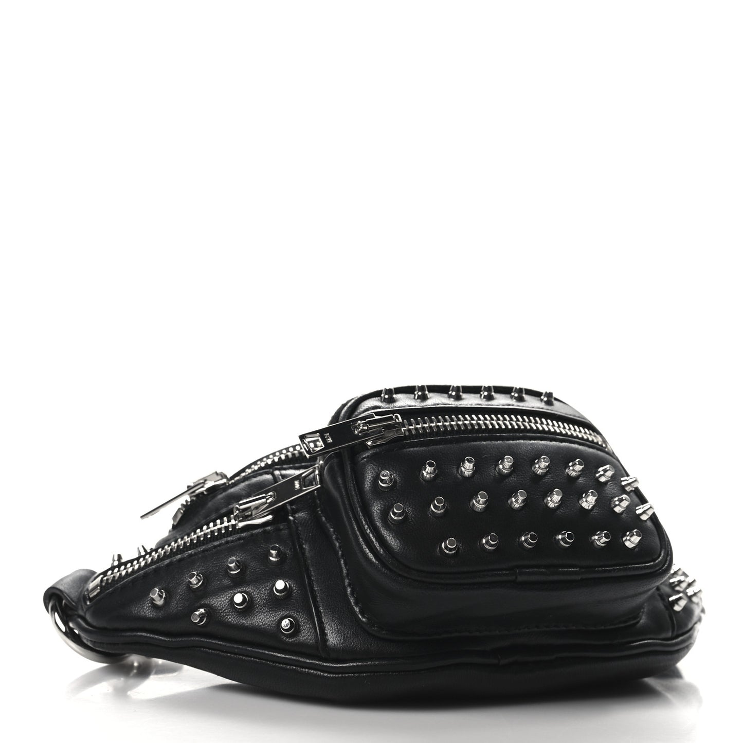 Lambskin Studded Mini Attica Belt Bag Black
