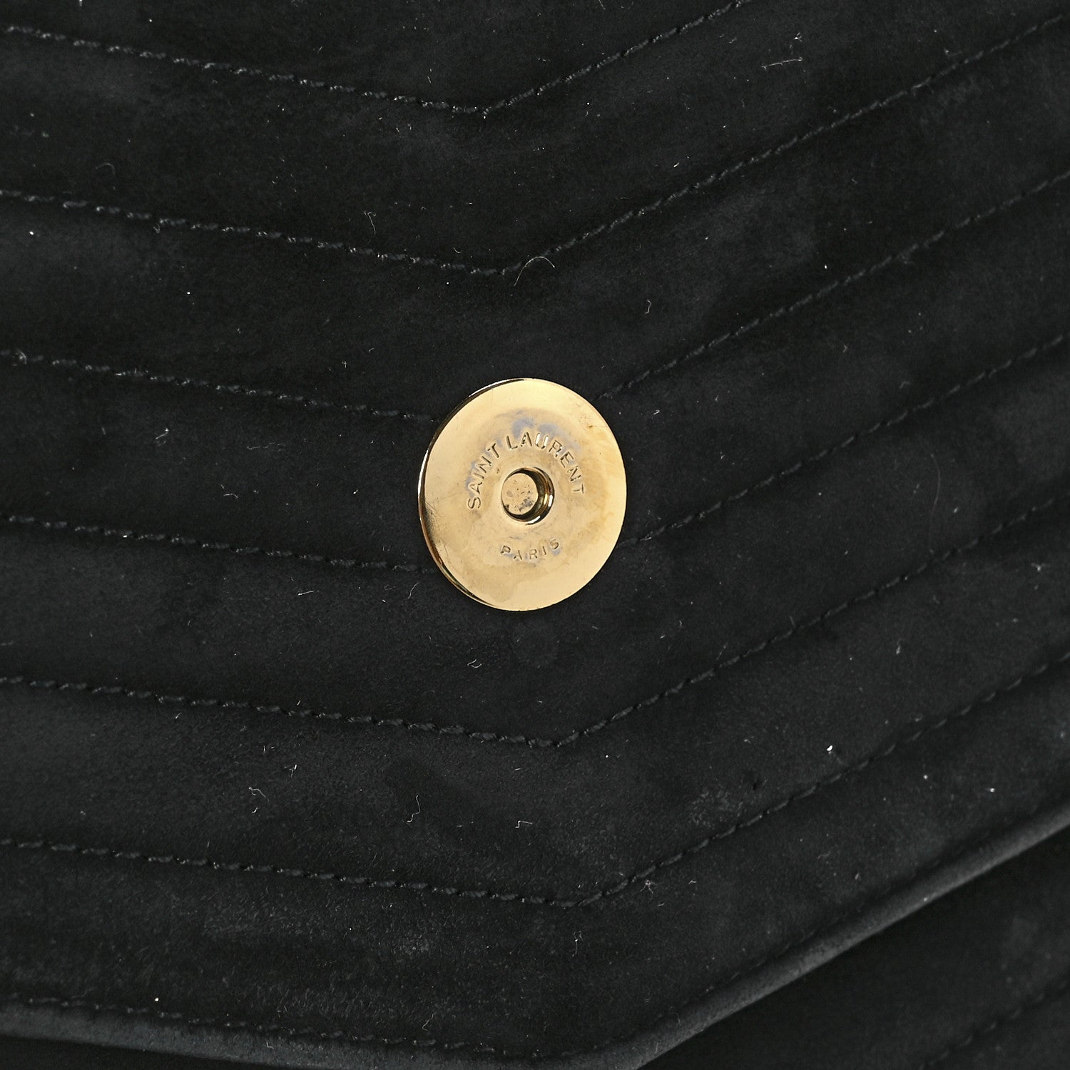 Saint Laurent Suede Matelasse Chevron Monogram Medium Sulpice Black 9 of 14