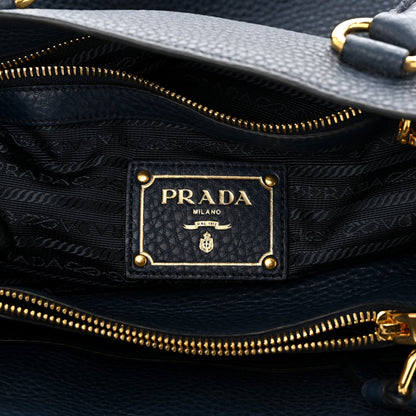 Prada Vitello Daino Top Handle Bag Baltico 6 of 13