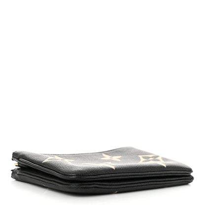 Louis Vuitton Empreinte Monogram Giant Double Zip Pochette Black Cream 4 of 11