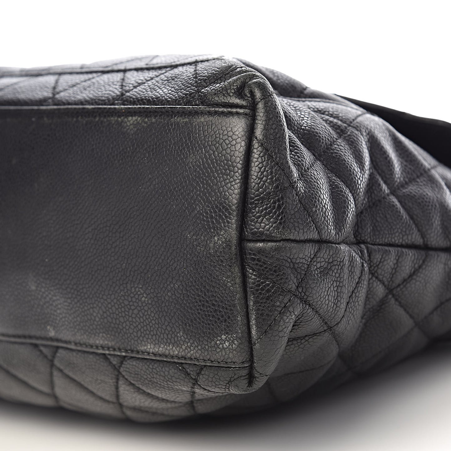 Caviar Quilted Flap Shoulder Bag Black