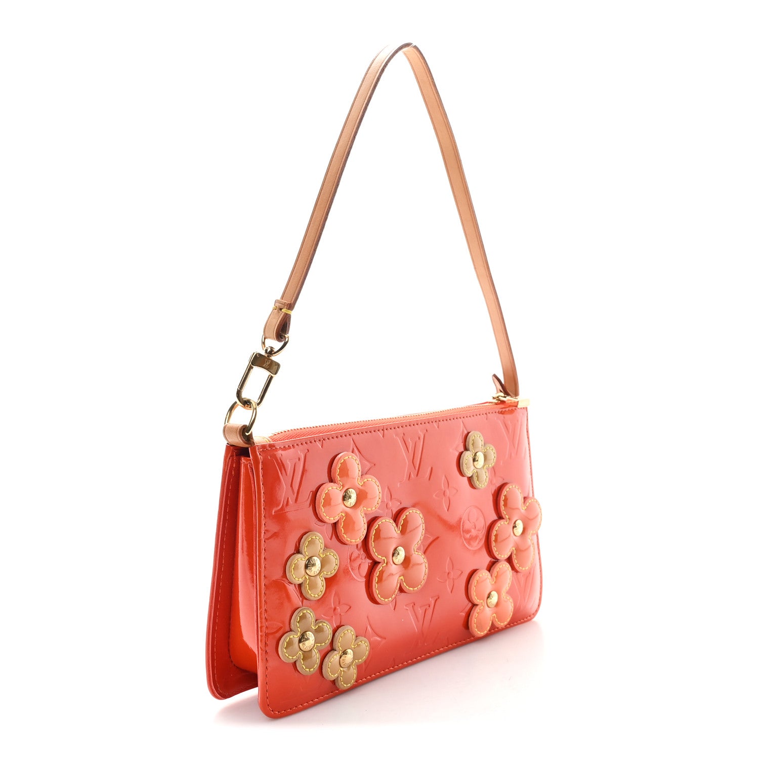 Louis Vuitton Vernis Lexington Fleurs Pochette Orange 1760490