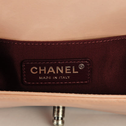 Chanel Glazed Calfskin Small Boy Chained Flap Pink 7 of 7