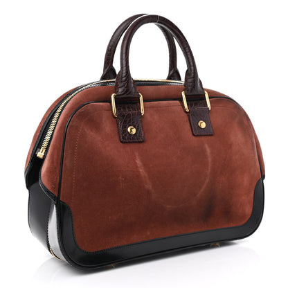 Louis Vuitton Suede Stamped Havane Bowler GM Brun 3 of 13
