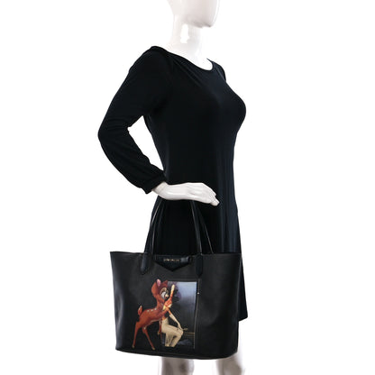 Givenchy Textured Coated Canvas Bambi Print Medium Antigona Tote Black 2 of 8