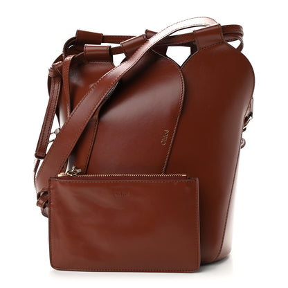 Chloe Smooth Grained Calfskin Small Tulip Bucket Bag Sepia Brown 1 of 13