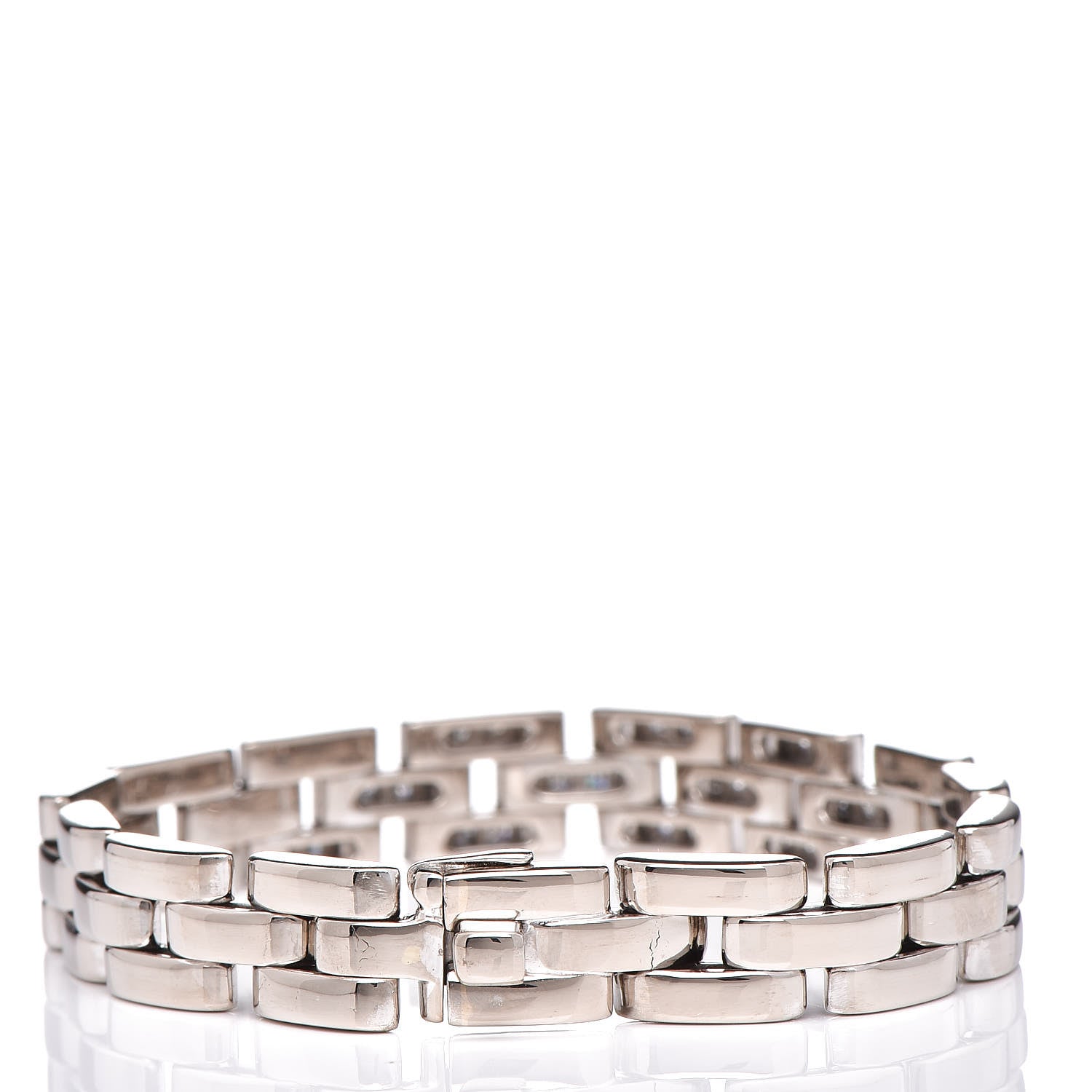 Cartier 18K White Gold Diamond Maillon Panthere Link Bracelet 3 of 5