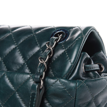 Chanel Glazed Calfskin Quilted Small Salzburg Mountain Backpack Dark Green 10 of 13