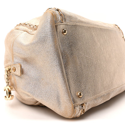 Chanel Metallic Goatskin Extra Large Luxe Ligne Bowler Light Gold 9 of 10