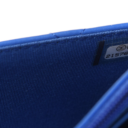 Chanel Lambskin Quilted Boy Wallet On Chain WOC Blue 9 of 10