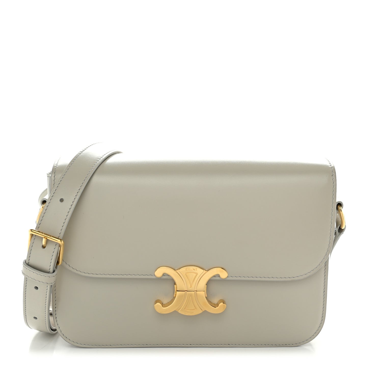 Shiny Calfskin Medium Triomphe Chalk