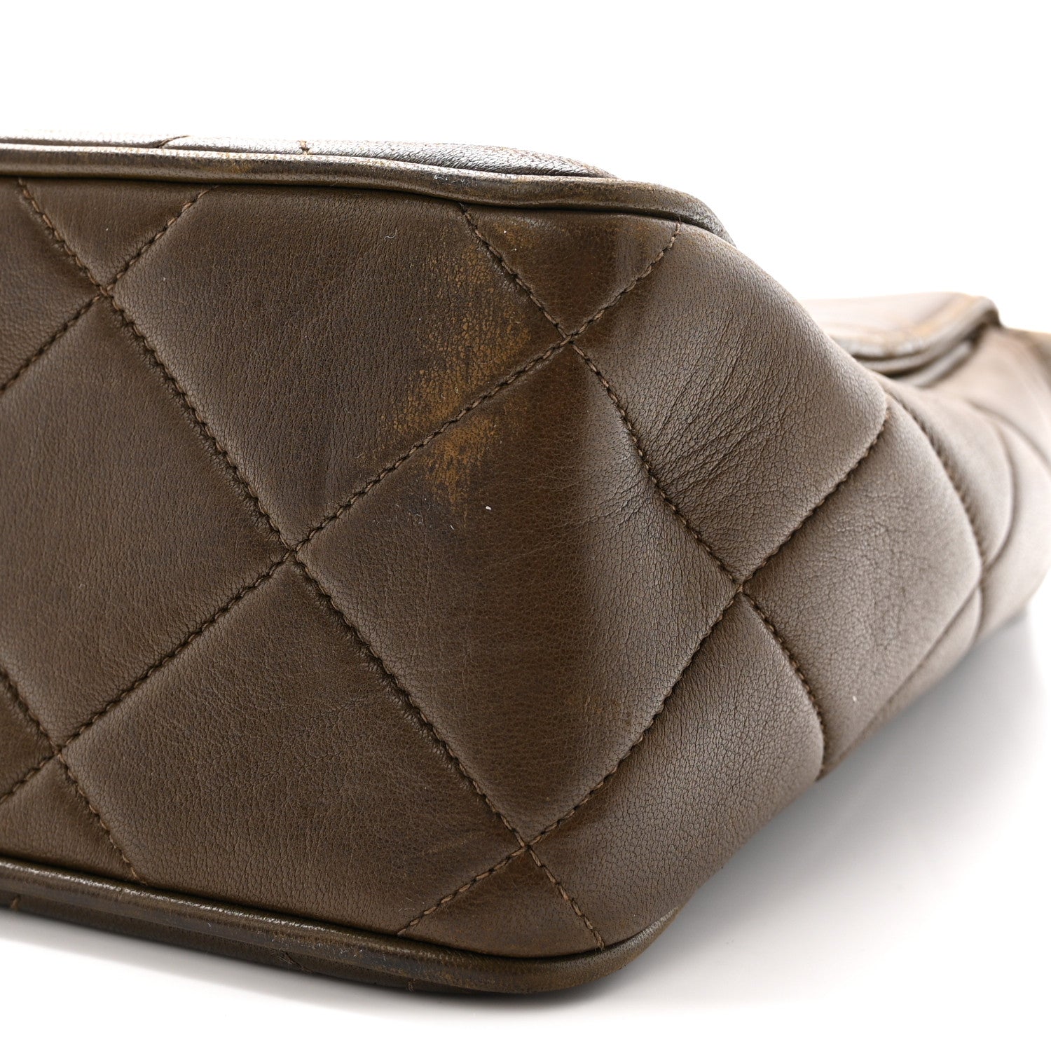 Chanel Lambskin Quilted CC Single Flap Shoulder Bag Brown 10 of 10