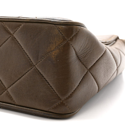 Chanel Lambskin Quilted CC Single Flap Shoulder Bag Brown 10 of 10