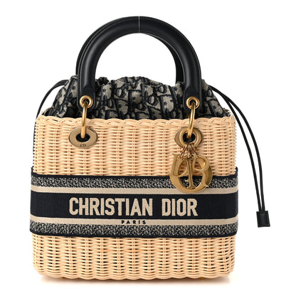 Christian Dior Wicker Oblique Medium Lady Dior Bag Blue 1 of 10