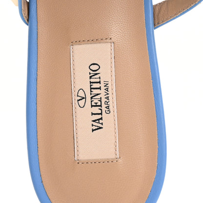 Valentino Garavani Nappa Rockstud Caged Flat Slide Sandals 39.5 Denim 7 of 10