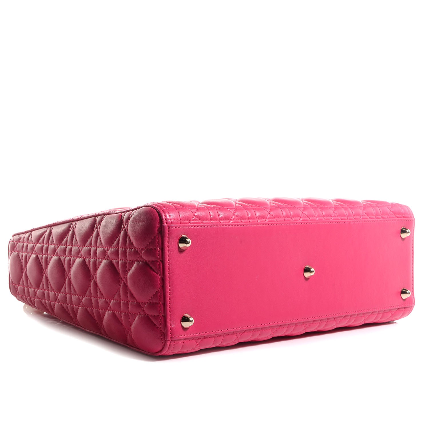 Christian Dior Lambskin Cannage Large Lady Dior Fuchsia 4 of 10