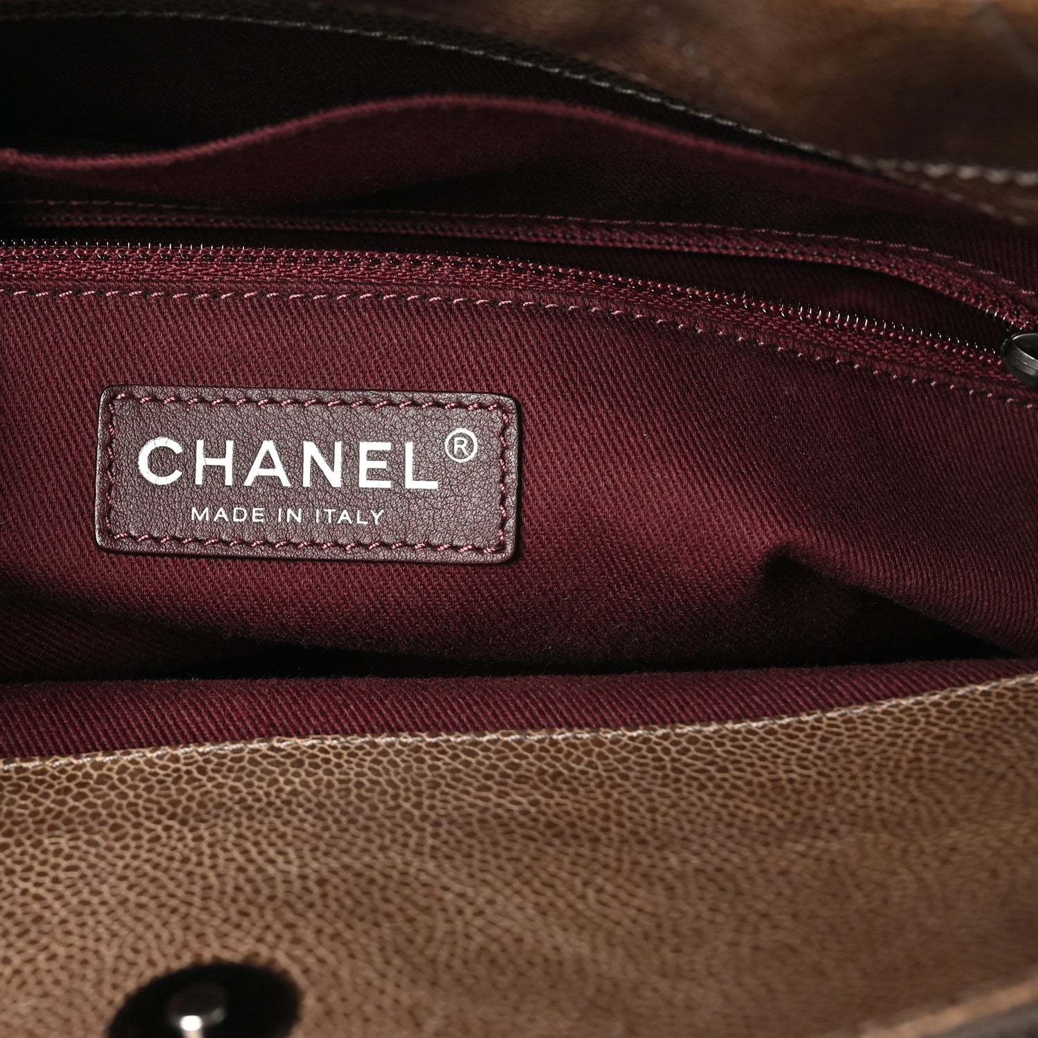Chanel Crumpled Grained Calfskin Quilted CC Crave Tote Brown 6 of 10