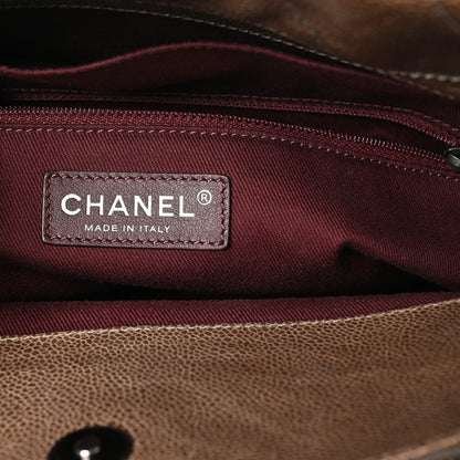 Chanel Crumpled Grained Calfskin Quilted CC Crave Tote Brown 6 of 10