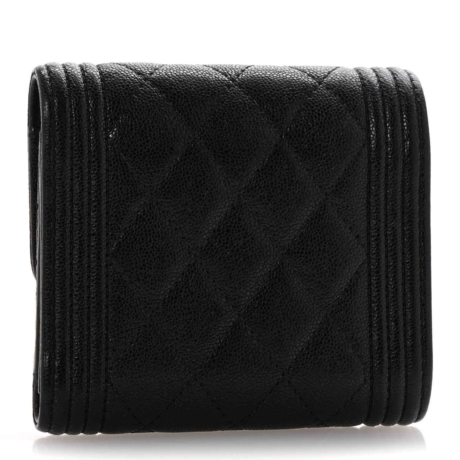 Chanel Caviar Quilted Compact Boy Wallet Black 3 of 11