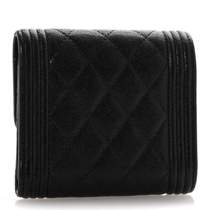 Chanel Caviar Quilted Compact Boy Wallet Black 3 of 11