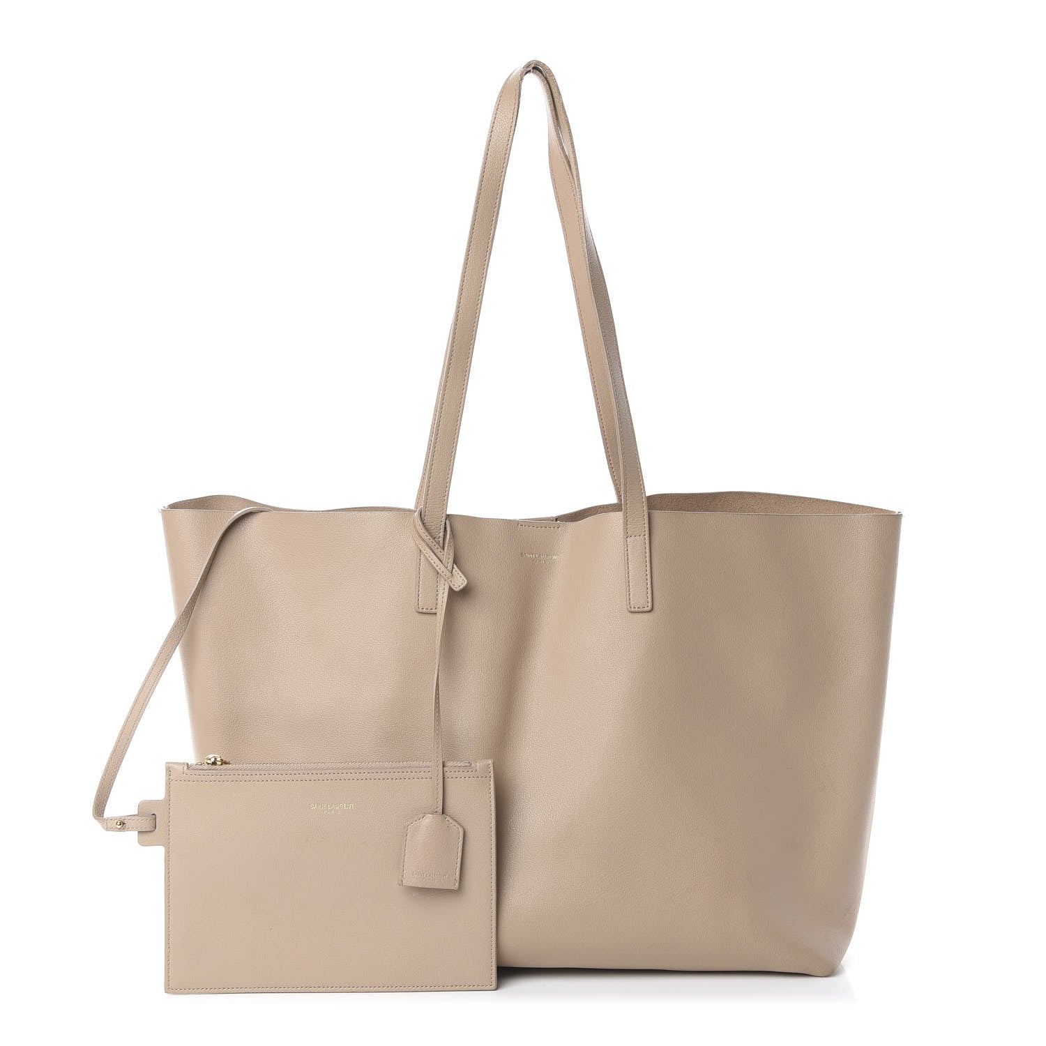 Saint Laurent Calfskin Large Shopping Tote Natural 1 of 8