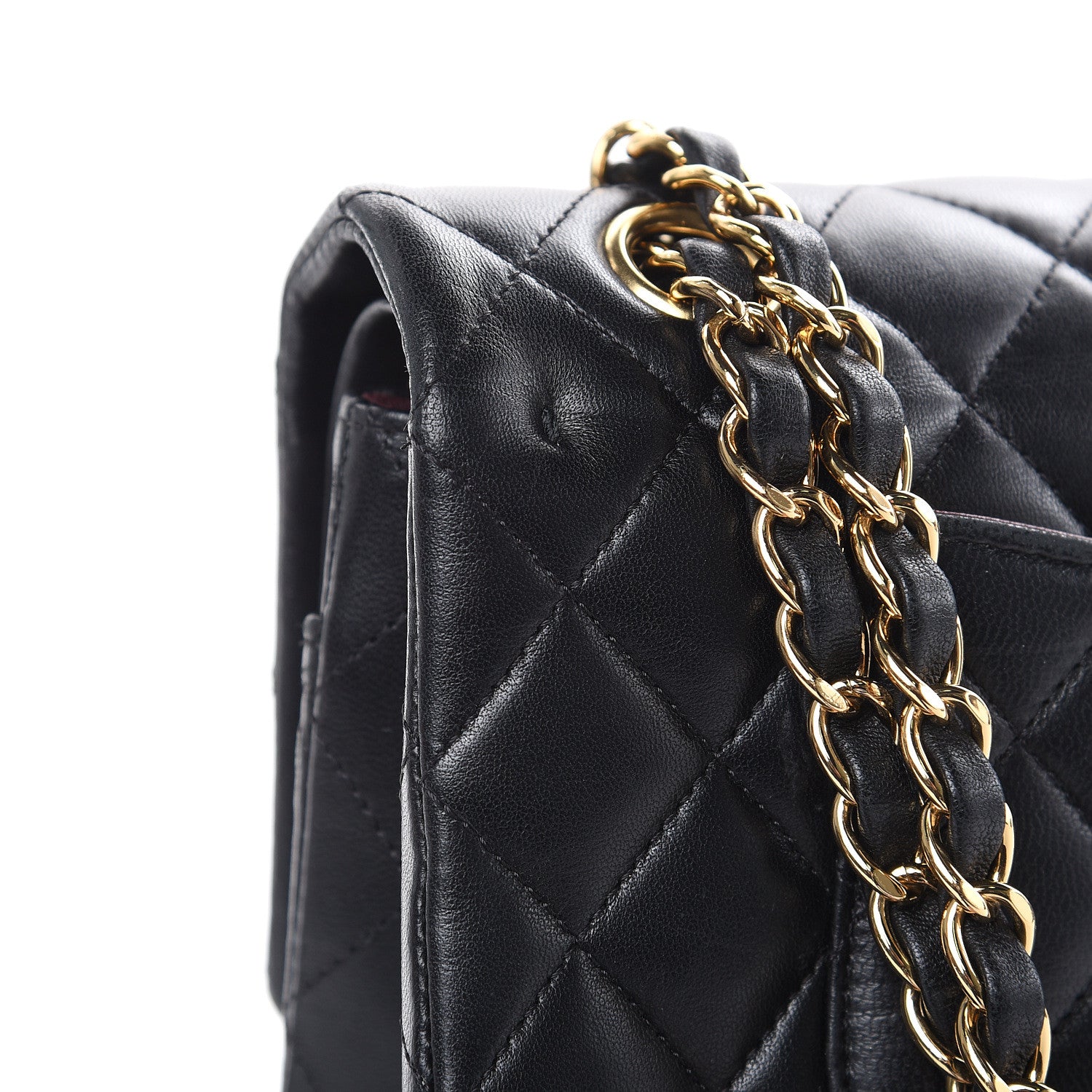 Chanel Lambskin Quilted Medium Double Flap Black 15 of 19