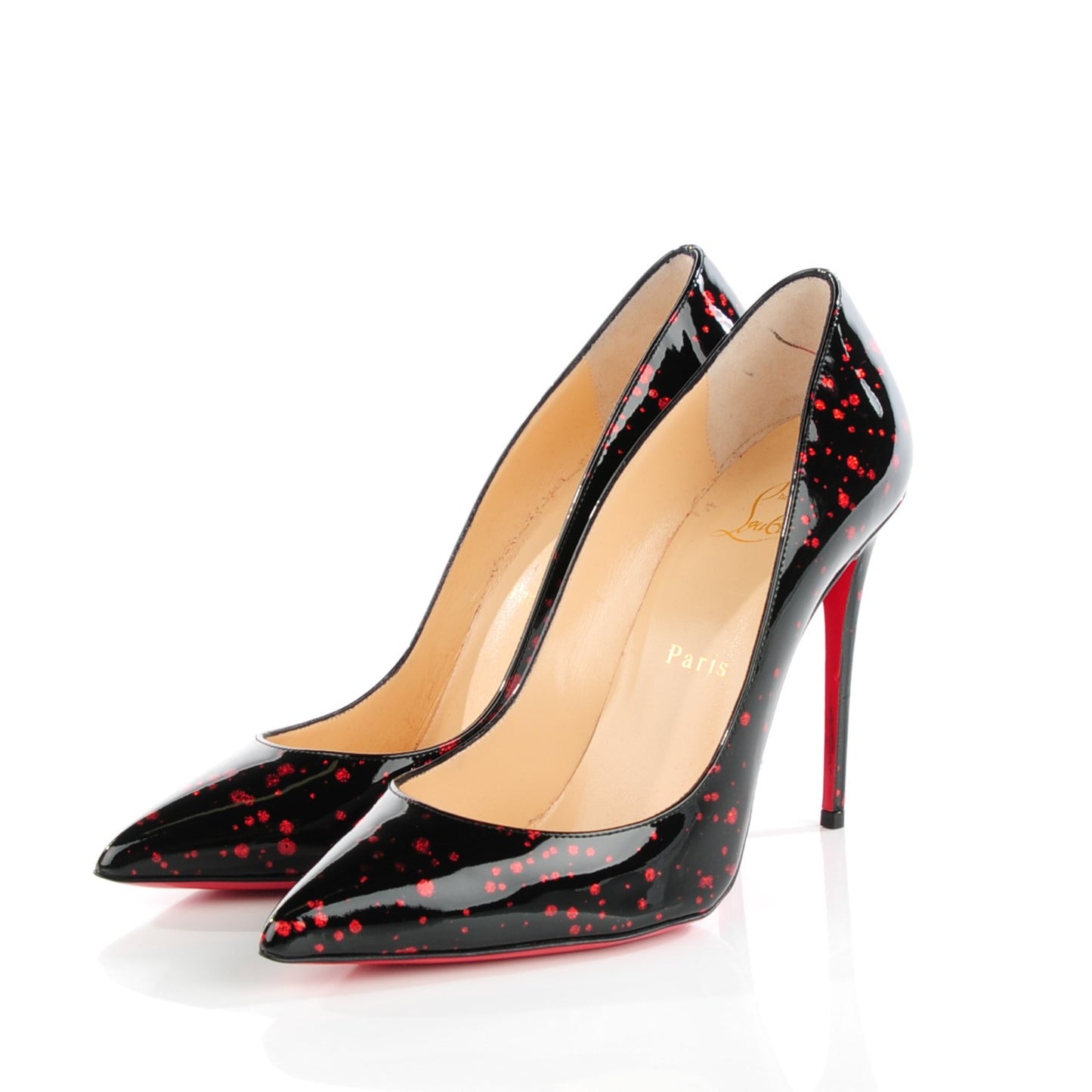 Patent Pollock Pigalle Follies 100 Pumps 37.5 Black Red
